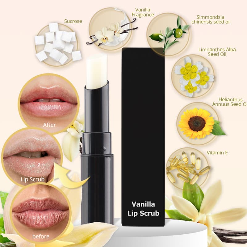 Cross-border No Trademark 2-in-1 Scrub Lip Care Lightening Lip Color Exfoliating Dead Skin Scrub Stick Tube