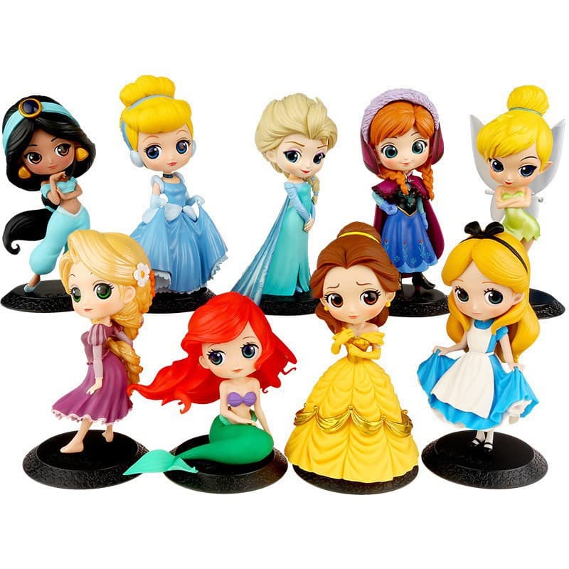 New Qposket Big Eye Princess Figure Snow White Jasmine Elsa Mermaid Anna Girl Baby Theme
