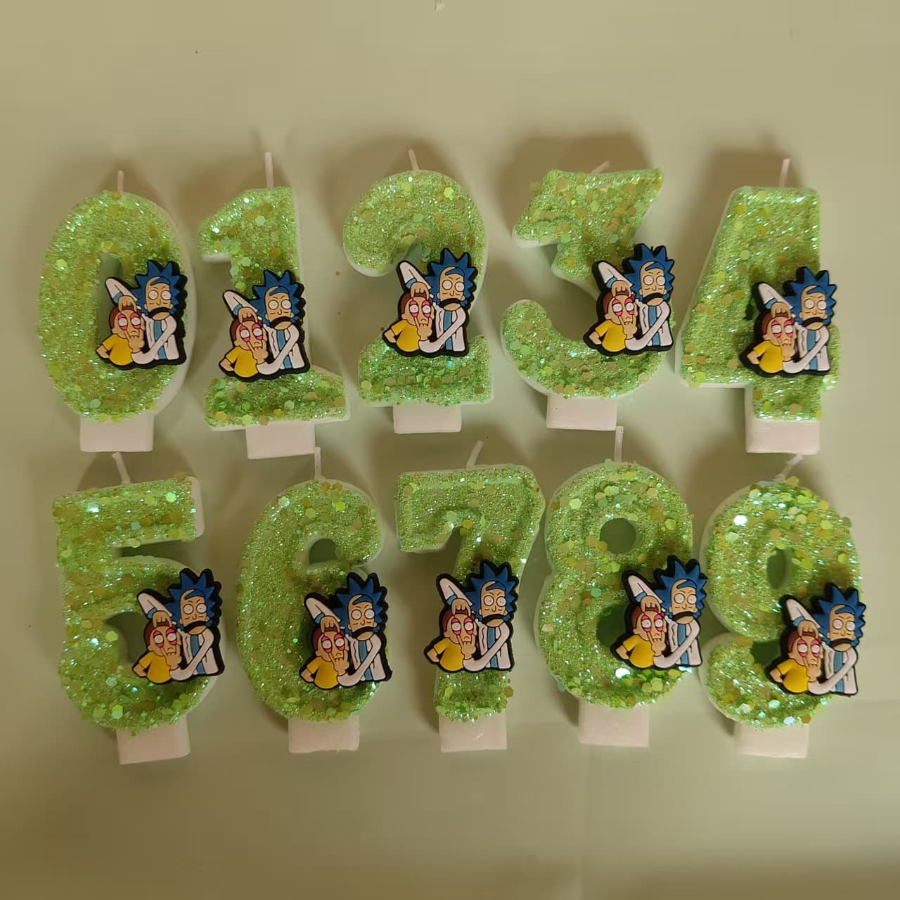 Cross-border Temu Shein Amazon Warner Rick and Morty Birthday Number Candle DIY Glitter Candle
