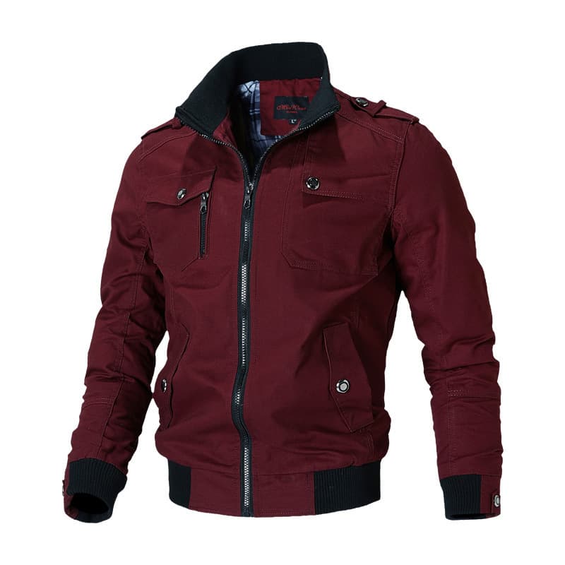 2025 Men's Plus Size Autumn Casual Jacket Korean Style Slim Fit Workwear Cotton Military Jacket