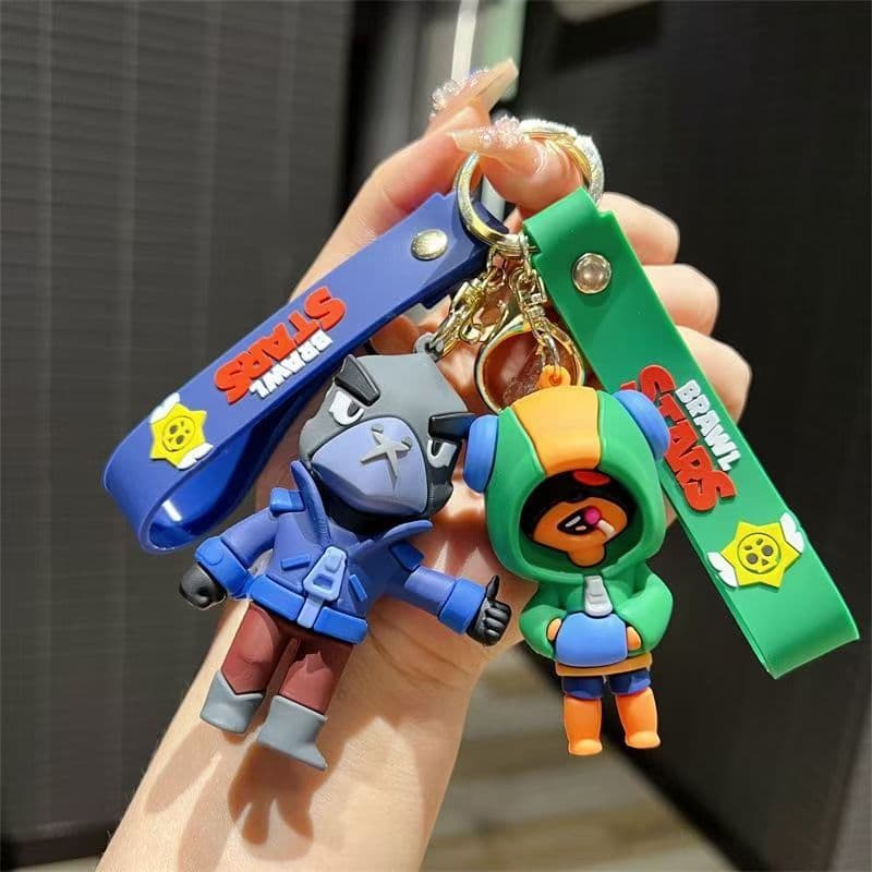 Mobile Game Brawl Stars Cross-Border Keychain Cartoon Figure Car Key Chain Accessory Backpack Pendant Small Gift