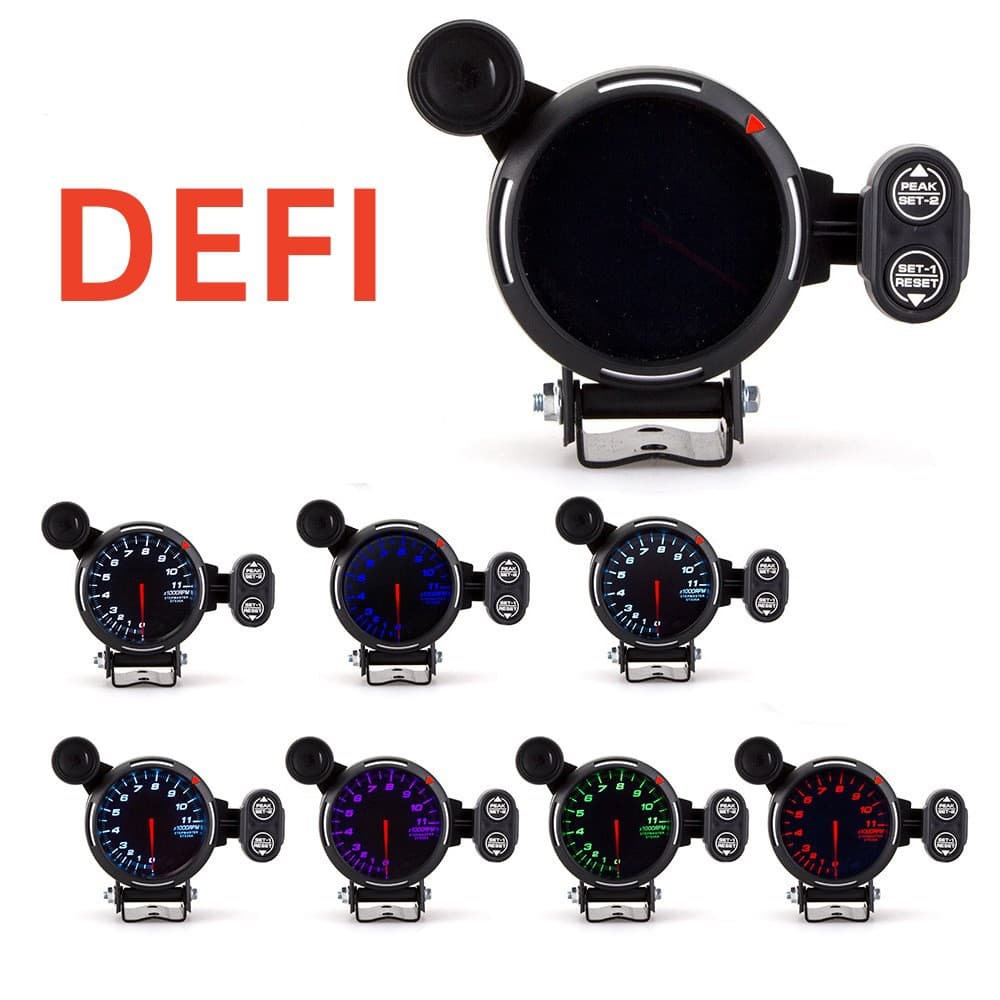 Car modification instrument 3.15 inch 80mm universal car tachometer rainbow color 12V racing instrument tachometer