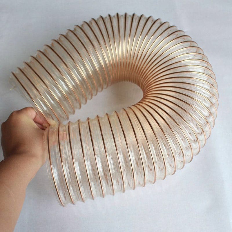 PU polyurethane air duct copper-plated steel wire woodworking sawdust vacuum hose thickened tube wall 0.63mm PU telescopic hose
