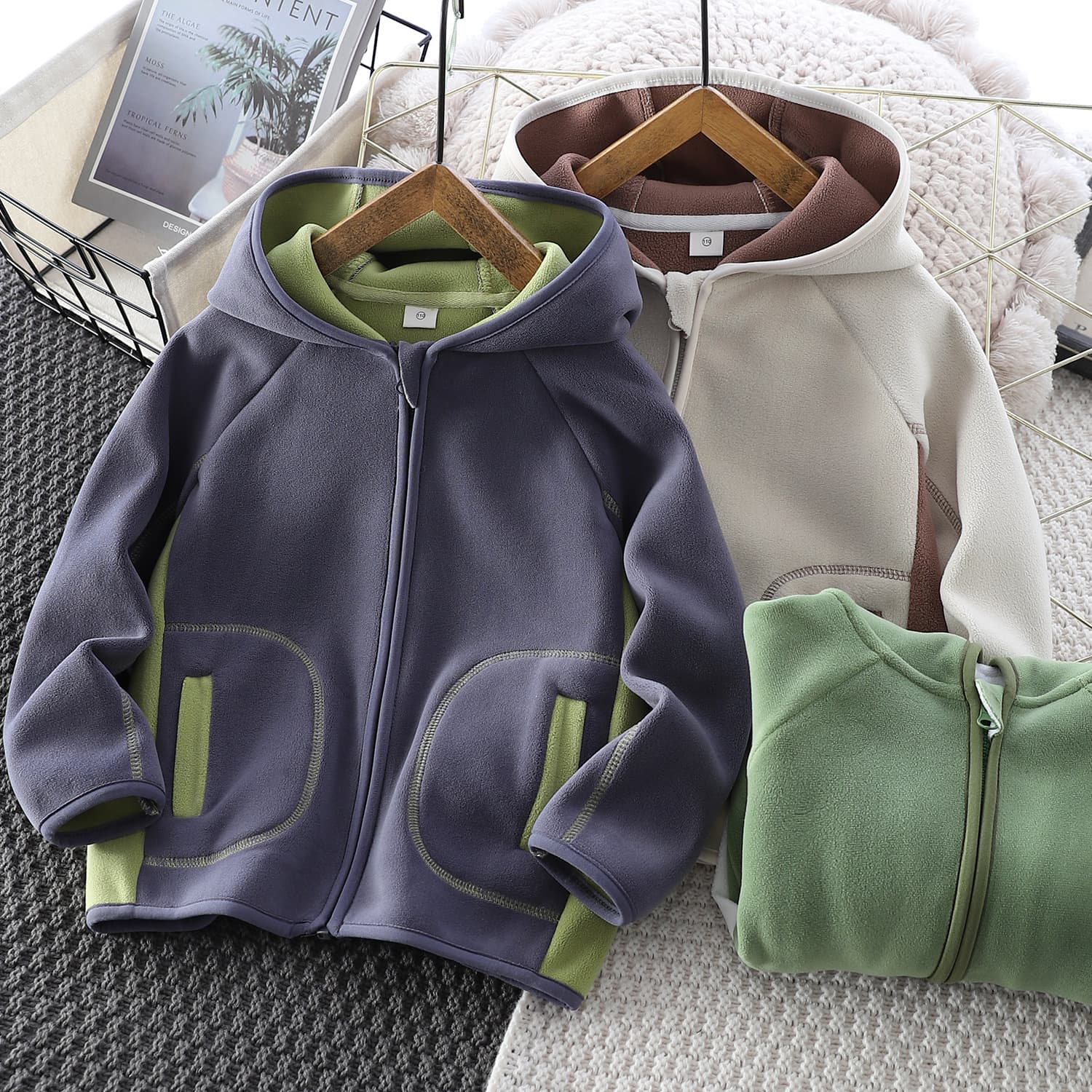 Children's Coat 2025 Autumn New Boys' Oli Fleece Top Warm Mid-Large Kids' Fleece Zip-Up Stylish