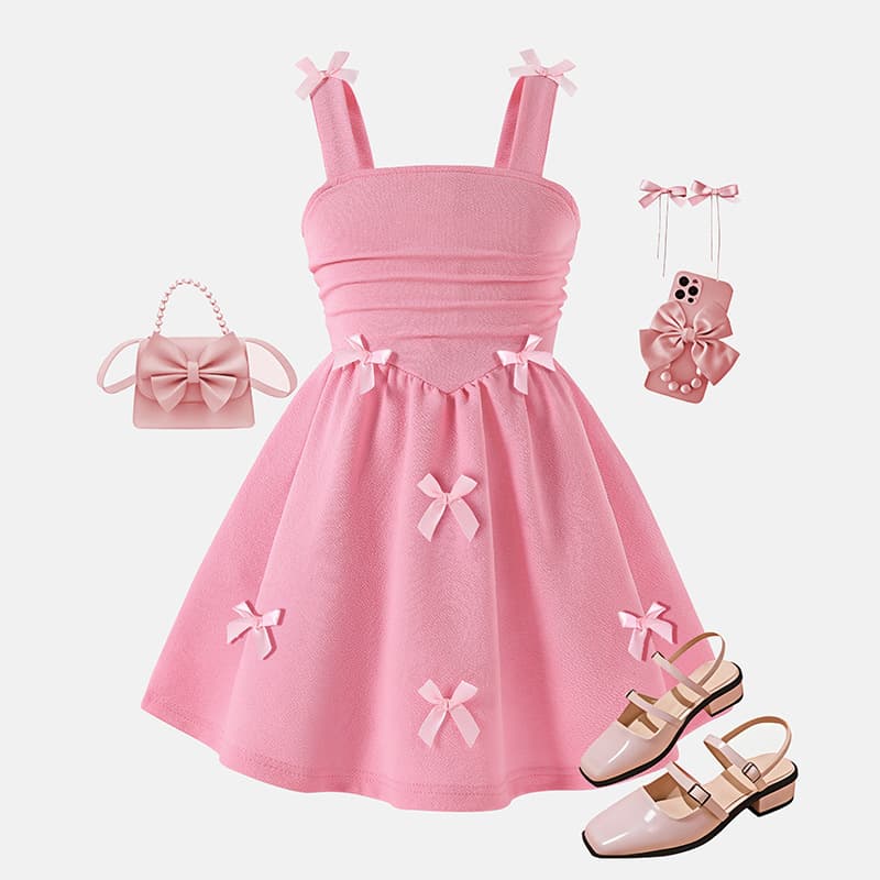 Girls' Cross-Border Summer 2026 New Sleeveless Vest Dress Sweet 3D Bow Princess Dress