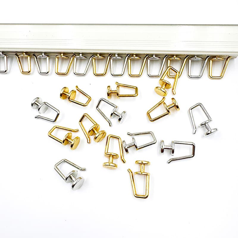 Curtain metal pulleys and hooks, old-fashioned curtain track accessories, straight track, curved track, square track, rollers, buckles, and casters.