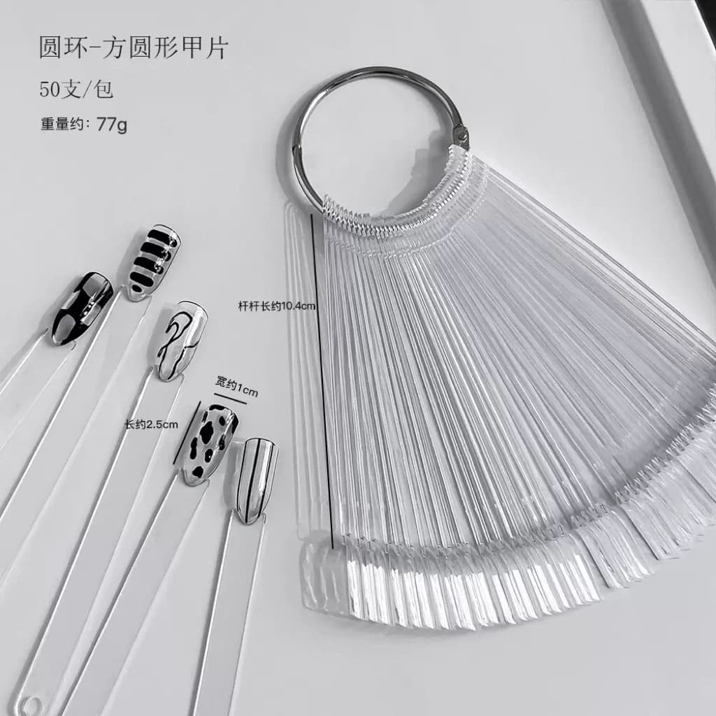 Manicure tools 50-color flat oval fan-shaped color card nail polish color card board manicure practice nail plate color plate