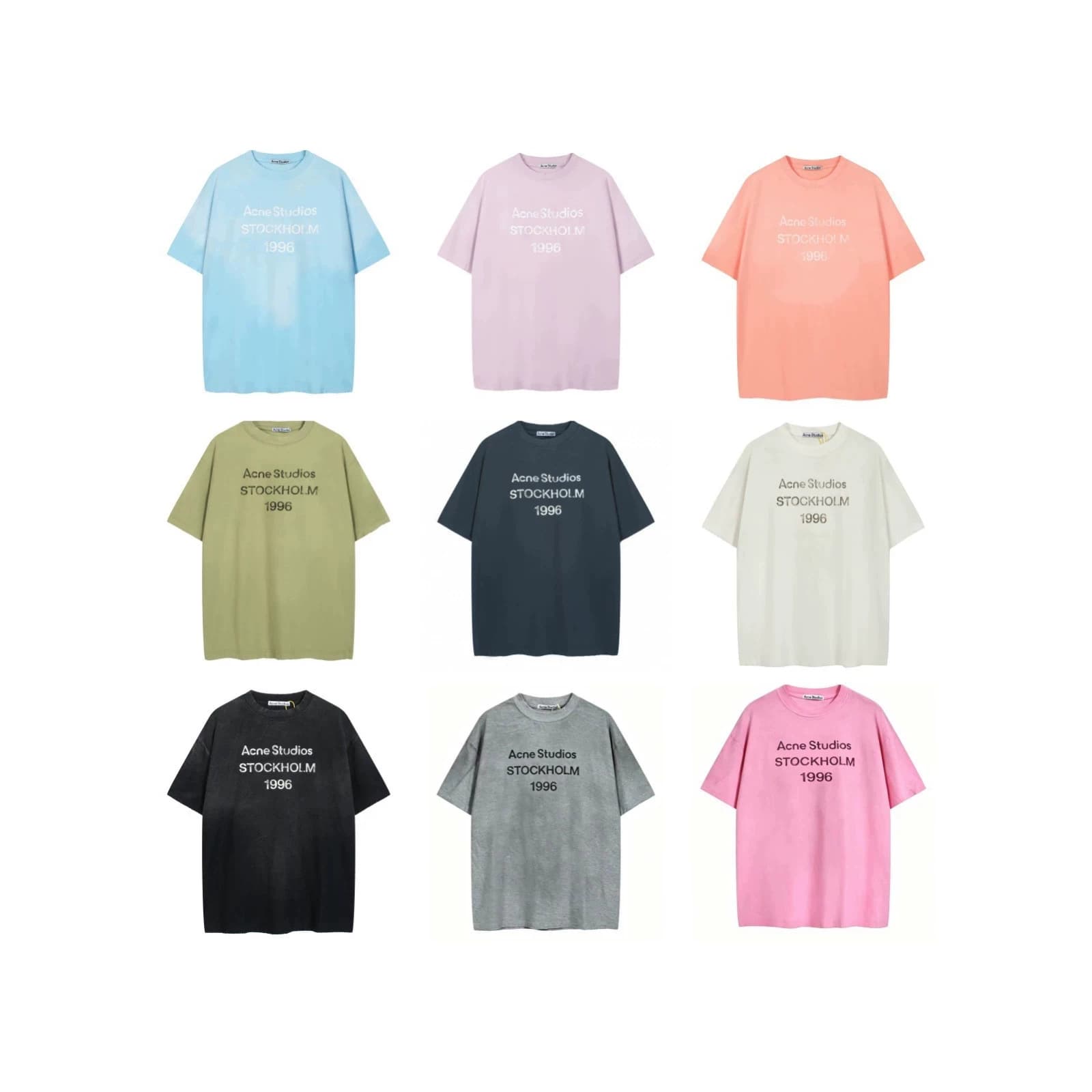 Cross-border trendy brand AC Spring/Summer New Loose Simple Micro-Logo 3D Embroidery Short Sleeve Crew Neck Unisex