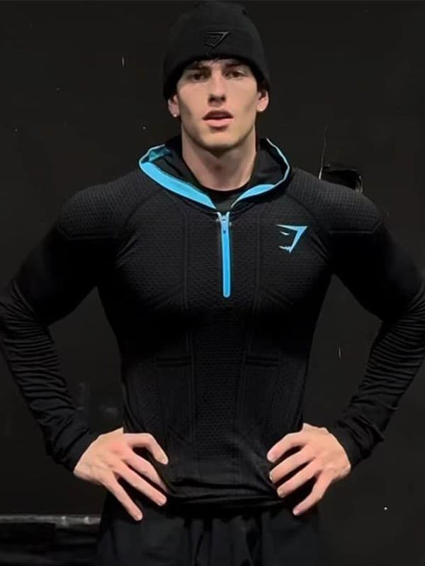 GYM Fitness Long-Sleeve Men's Fall/Winter Classic Superhero Quick-Dry Stretch Half-Zip Hoodie T-Shirt Top