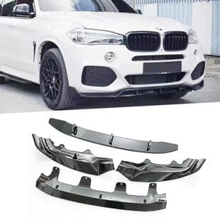 For 14-19 Sport F15 BMW X5 Black Warrior Style Front Lip Front Spoiler 4-Section ABS Material