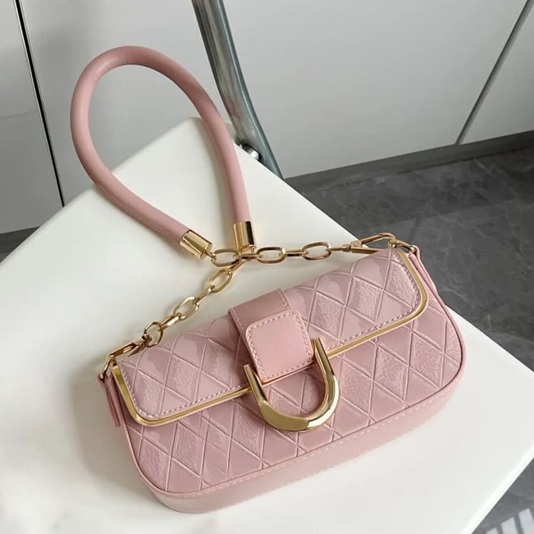 Li Cha 2023 new high-end simple elegant small square bag, shoulder crossbody bag, fashionable versatile underarm bag for women