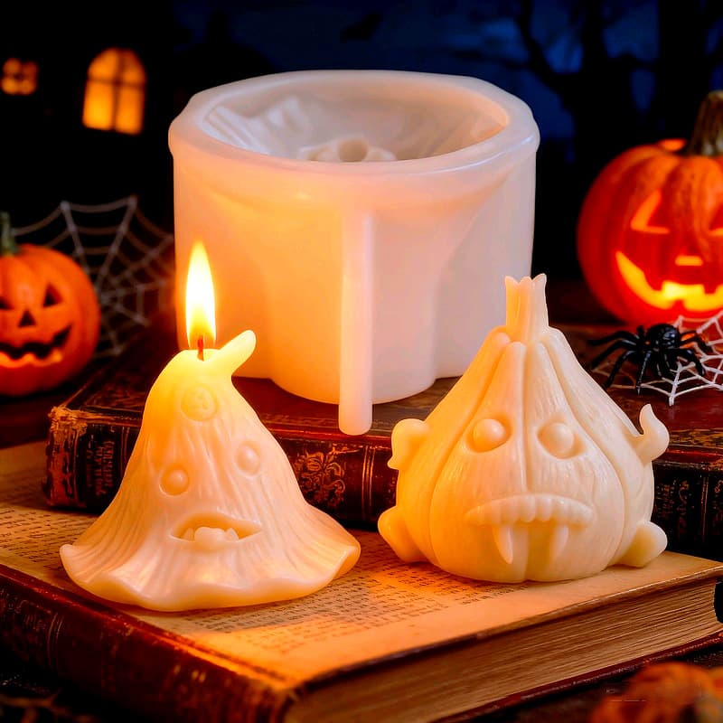 Halloween garlic ghost scented candle silicone mold diy easter candle plaster resin ornament mold