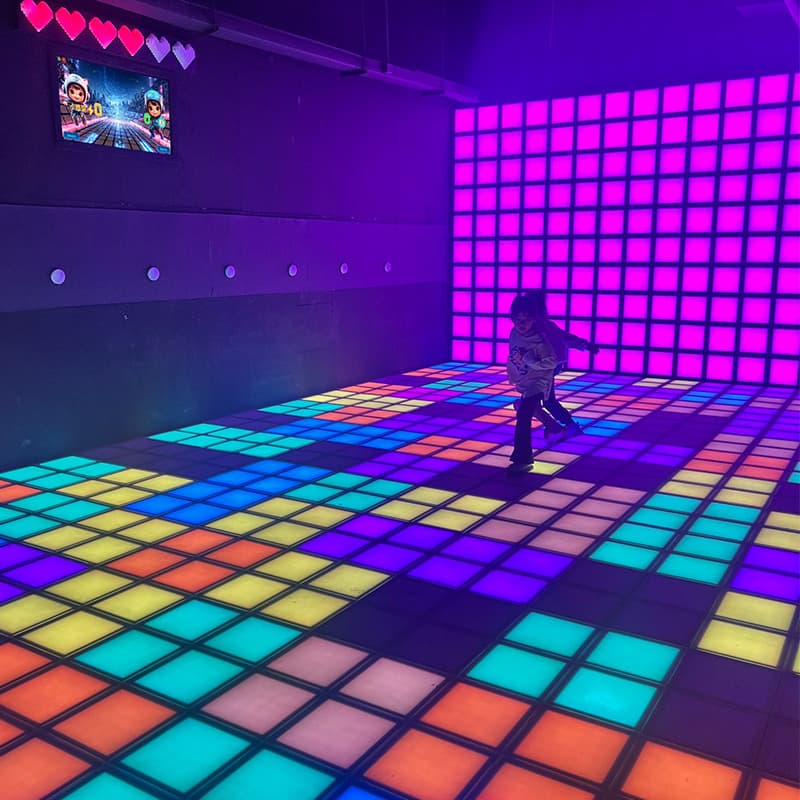 Cross-border Jumping Game Grid Light Escape Room Interactive LED Paver Light Viral Light Fitness Sports Square Footstep Light