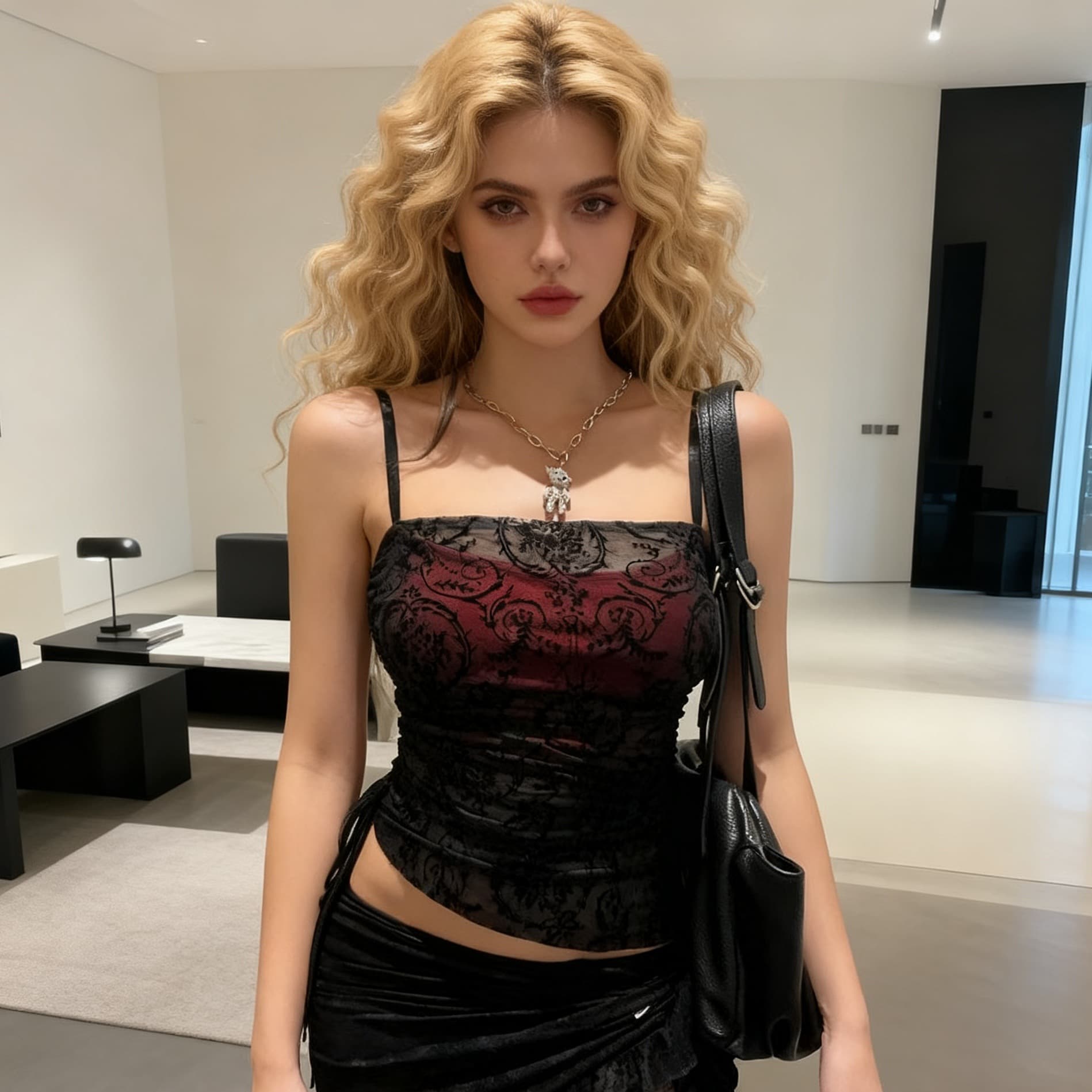 2025 New Cross-Border European and American Style Fashion Black Velvet Strap Camisole Bustier Lace Top for Women