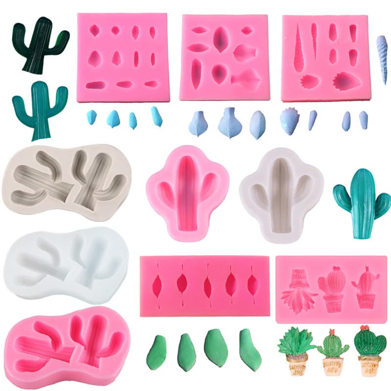 Cactus Succulent DIY Plaster Aroma Mold Scented Wax Sign Mold Car Hanging Model Silicone Mold