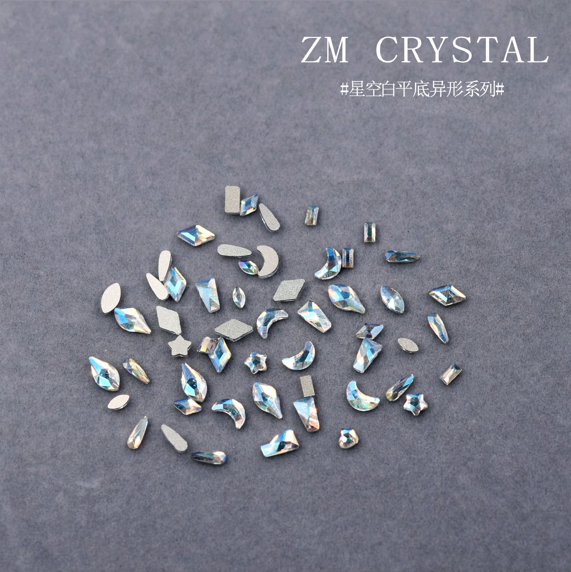 New Small Star White Flat Bottom Nail Art Special-shaped Drill Gold Bottom Drill Nail Art Jewelry Nail Glass Sticker Drill