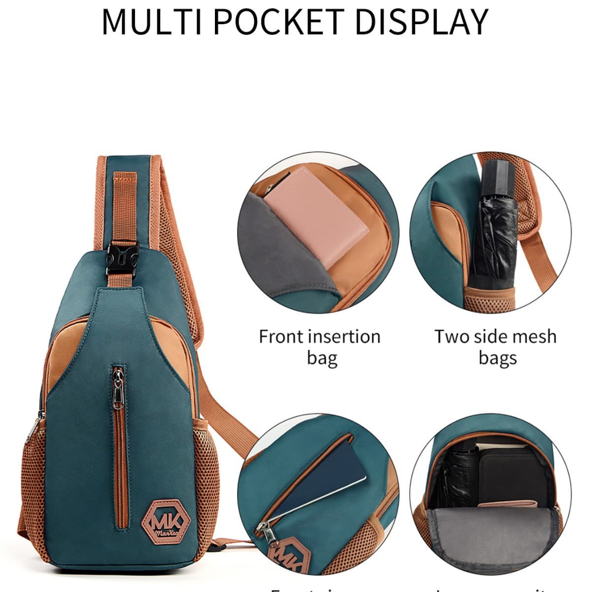 Crossbody Waist Bag Unisex Sports Bag Single Shoulder Bag Durable Sling Bag Korean Fashion Casual Outdoor Chest Pack