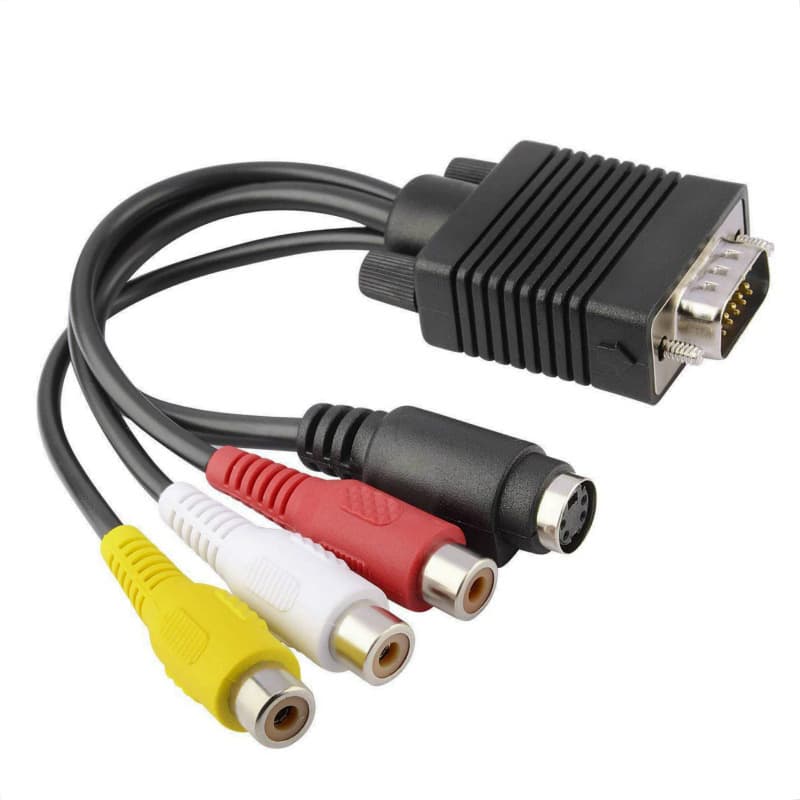 VGA to S-VIDEO adapter cable (red, yellow, white) AV to S-VIDEO adapter cable with RCA 3RCA connectors.