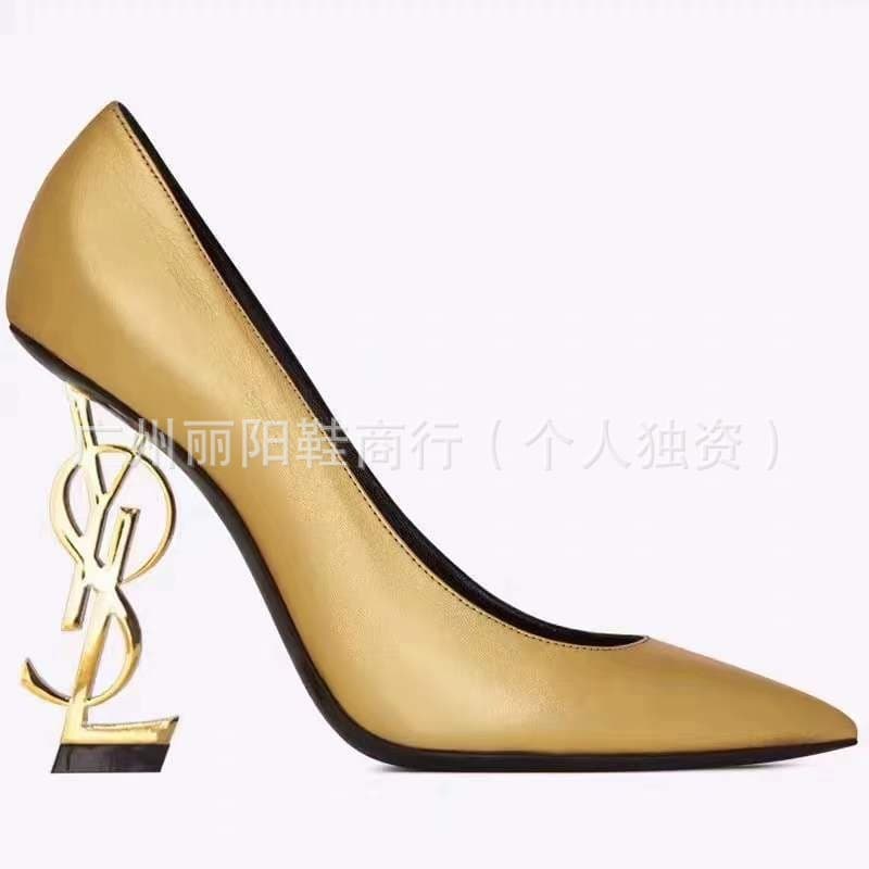 Women's Leather High Heel Shoes, Pointed Toe, Thin Heel, Black Patent Leather, Large Size Pumps