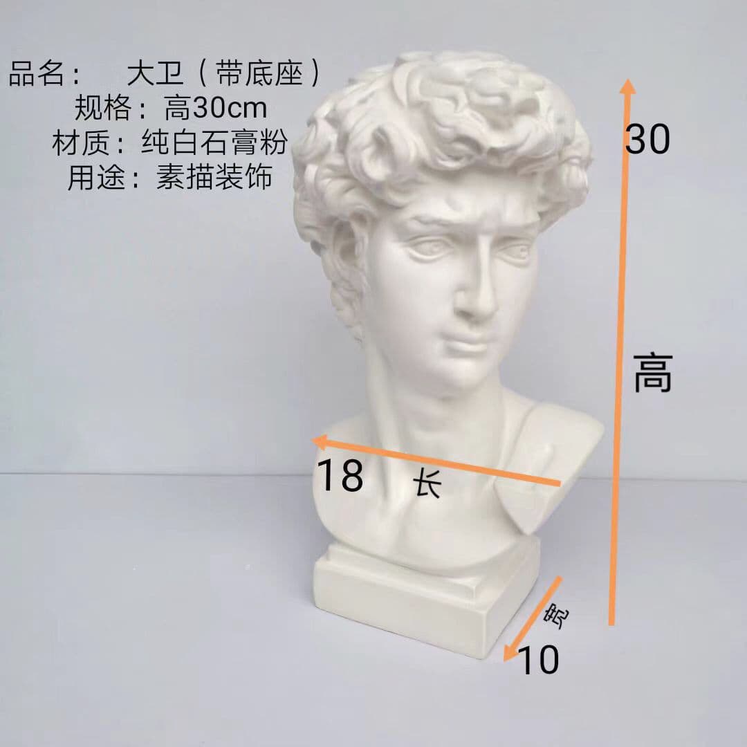 David plaster statue, sculpture, art head, sculpture, sketch, plaster geometric shape, sketch, plaster head model
