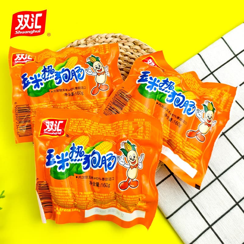 Corn Hot Dog Sausage 160g*10 Bags Corn Flavor Sausage Crispy Sausage Crispy Skin Sausage Spicy Sausage Can Be Whole by Yi