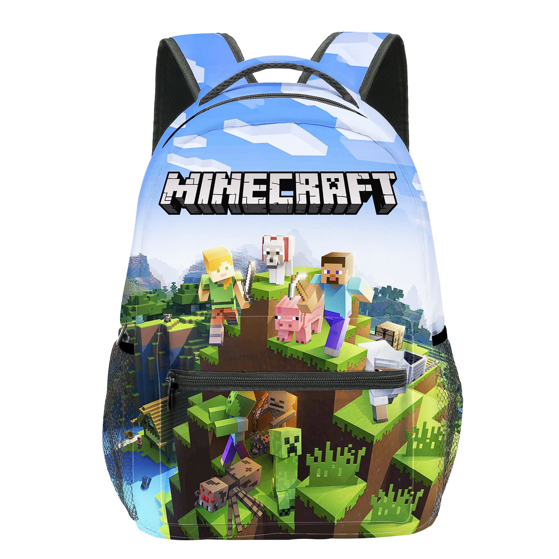 New Double-Sided Printed Minecraft Backpack for Girls, Primary and Secondary School Students, Cross-border Amazon