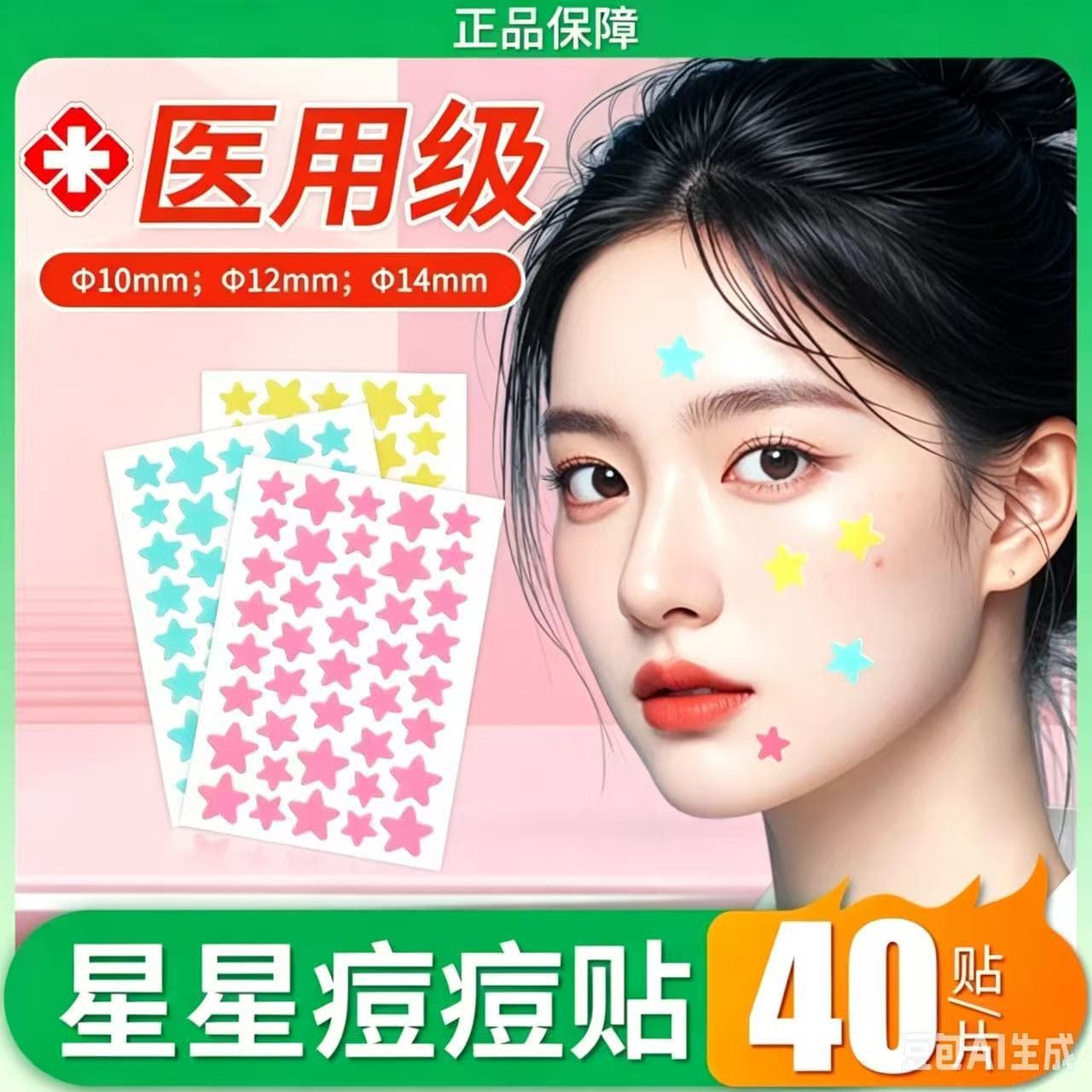 Star Acne Patches, Concealing Cover for Blemishes, Invisible, Makeup-Friendly, Sweat-Resistant, Hydrocolloid Pimple Patches