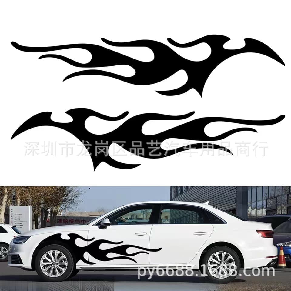 X-332 universal car flame decoration pattern personalized modified car decal door scratch blocking vinyl