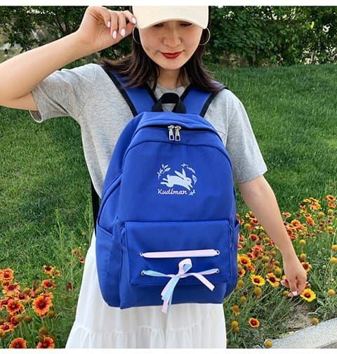 Multi-functional Rabbit Backpack for Middle School and High School Girls, Fashionable Korean Style, Cute Print for Teen Girls
