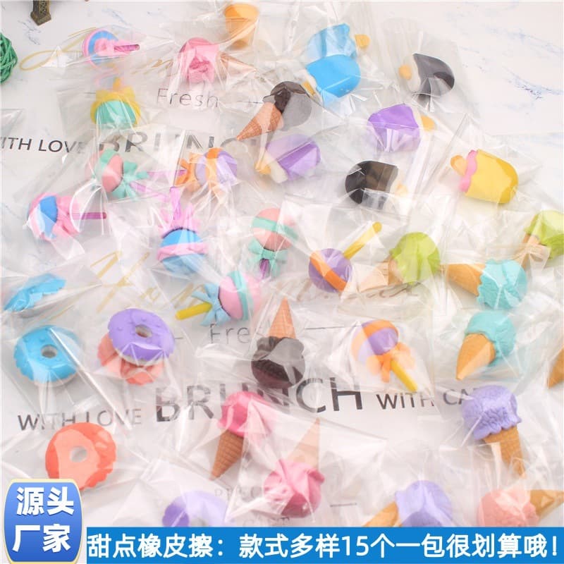 Creative Shape Eraser DIY Cartoon Dessert Eraser Essential Stationery for Office and School Wholesale Eraser