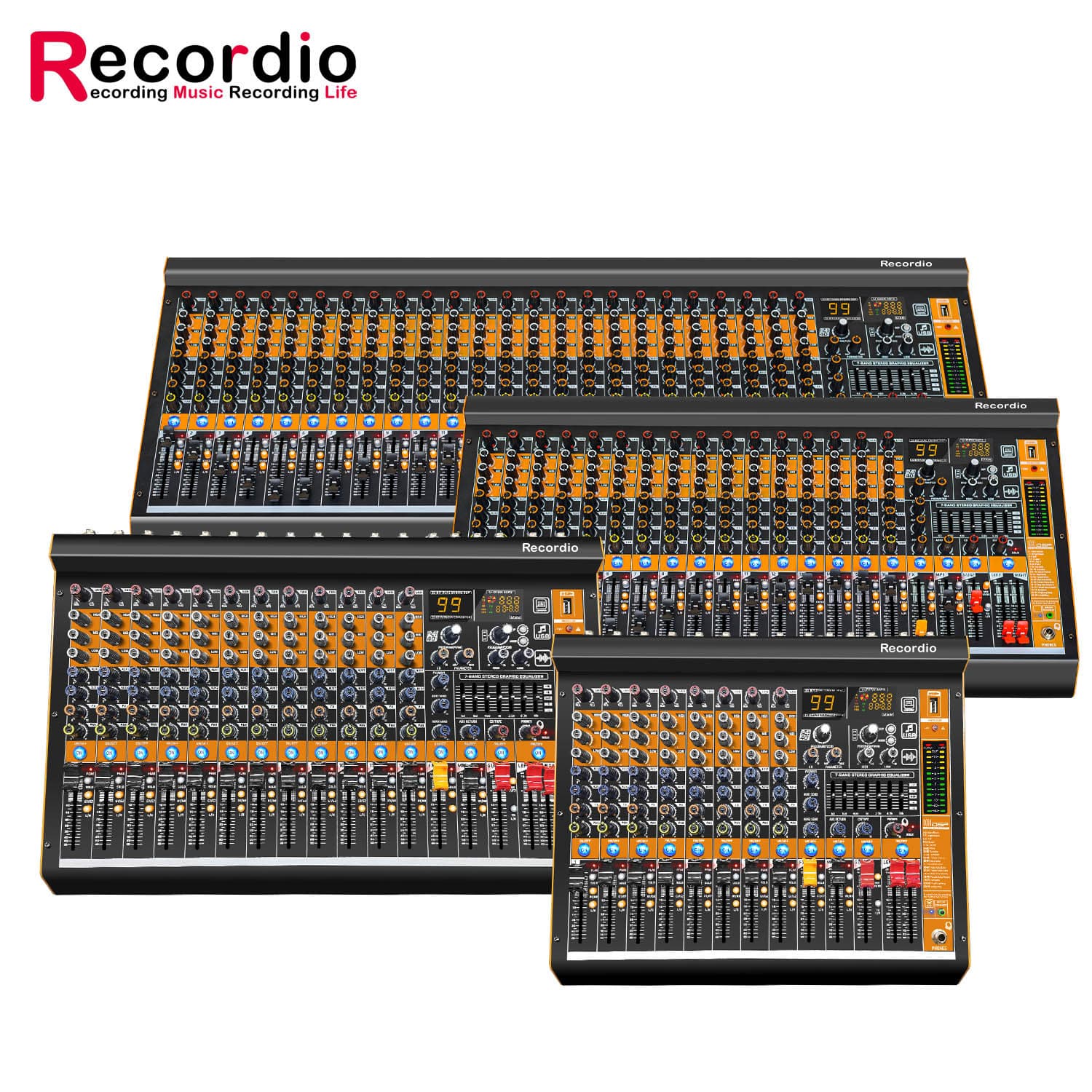 MV24 Mixer Stage Professional Mixer Bar Audio Disc USB Sound Card Recording Bluetooth DJ Mixer