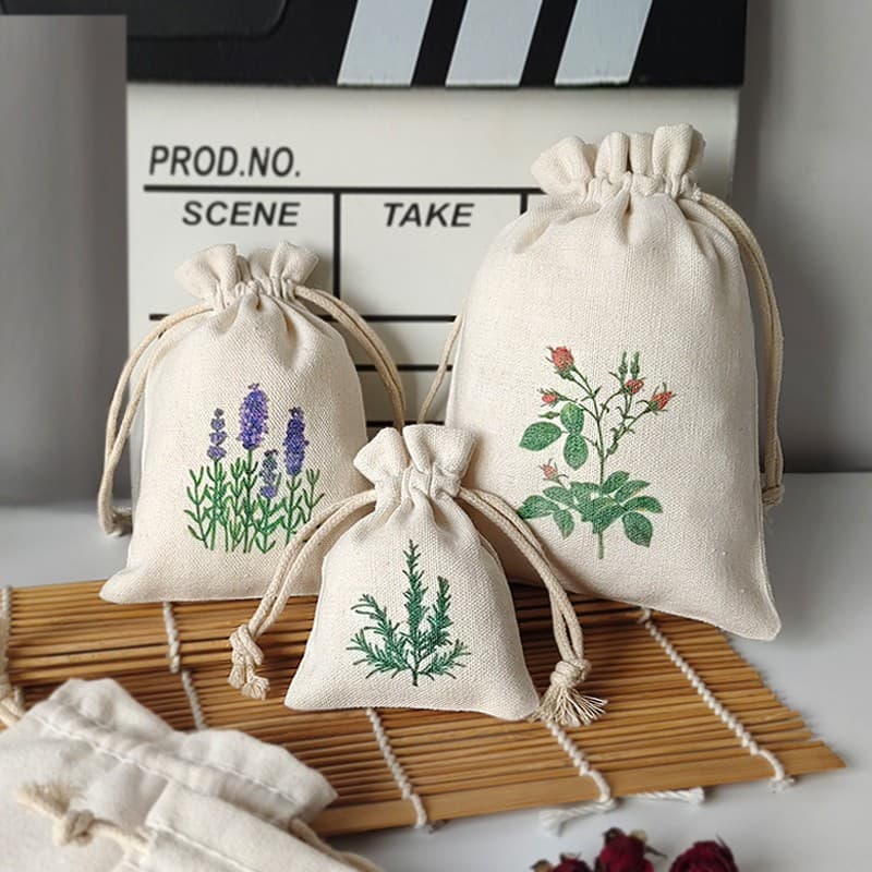 Custom Logo Sachet Bag Small Cloth Pouch, Large Storage Drawstring Bag with Custom Pattern, Blessing Bag