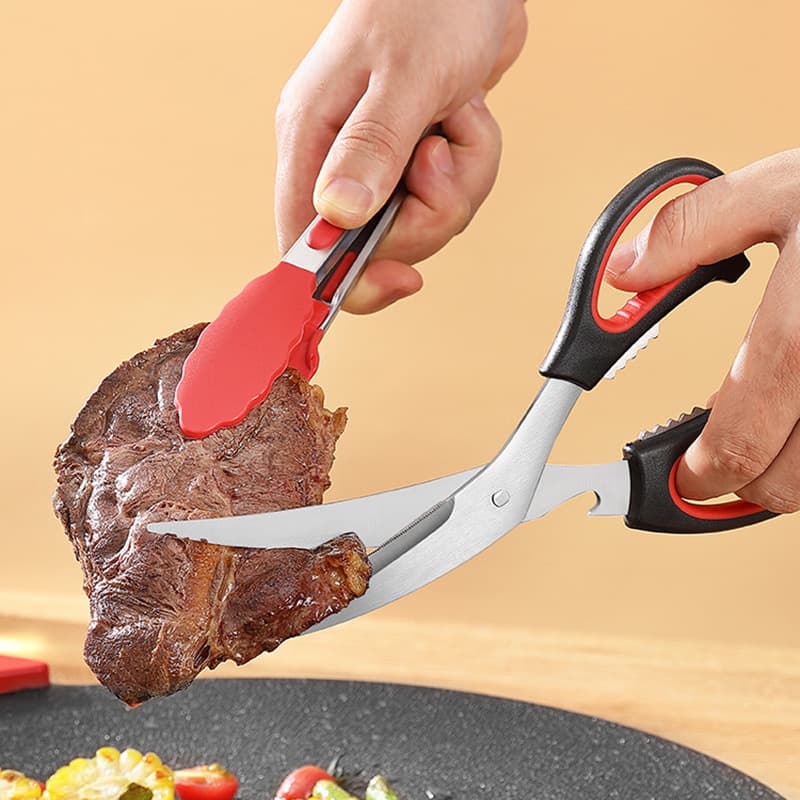Korean BBQ Scissors Set with Detachable Scissors and Tongs, Stainless Steel Easy-to-Clean Kitchen Shears for Wholesale