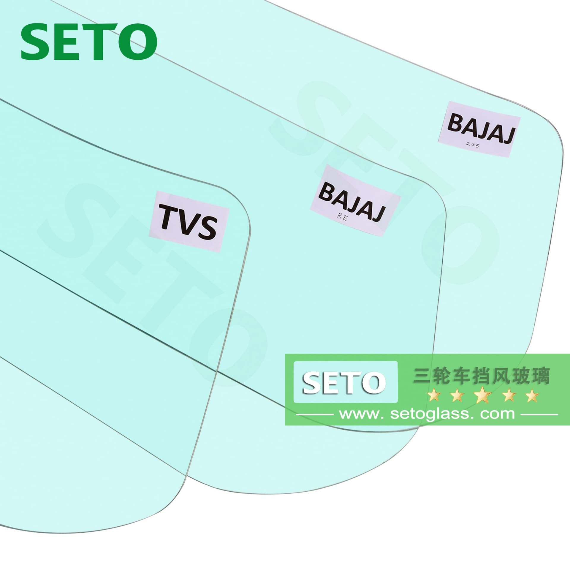 Tuk Tuk TVS Front Windshield Damage Coverage Factory Direct India Three-Wheeler TVS Windshield