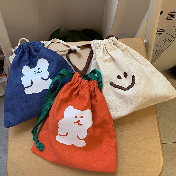 Cute Bear Cosmetic Bag, Easy to Carry, Large Capacity, Travel Cosmetics, Toiletry Storage Bag, Drawstring Storage Bag, Brush Bag