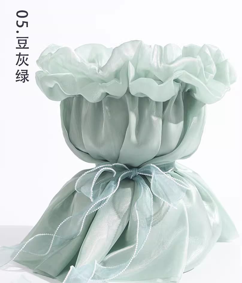 Xihuamong Princess Dress Pearlescent Silk Fabric Flower DIY Round Bouquet Wrapping Material for Florist