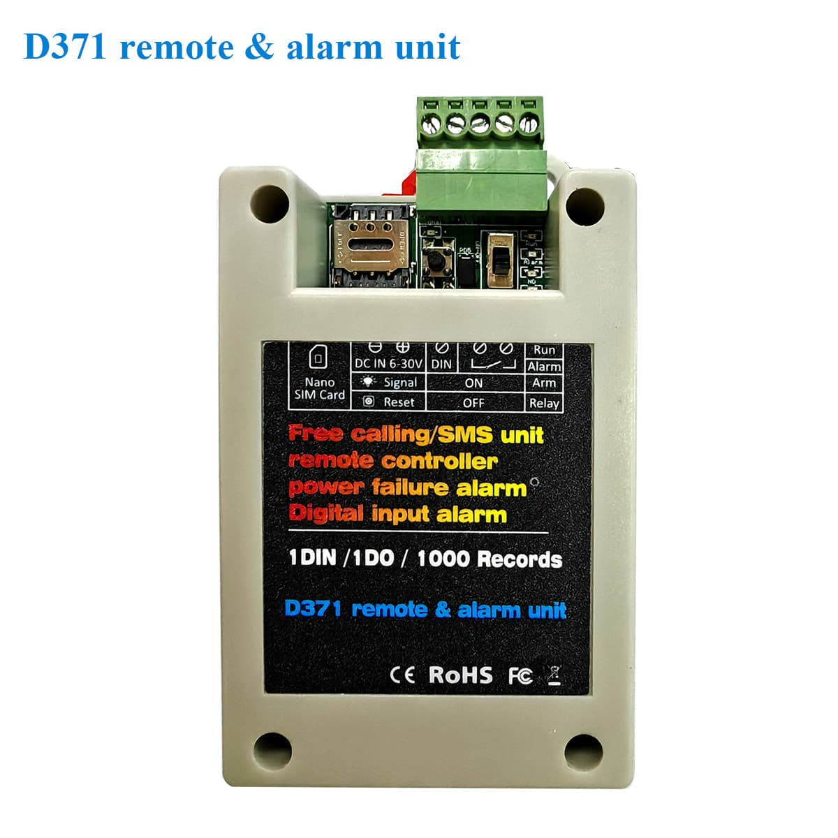 Zhishangfei GSM Remote Controller D371, Power Failure Alarm with 2G/4G Switch Input, Dedicated for Door Operators