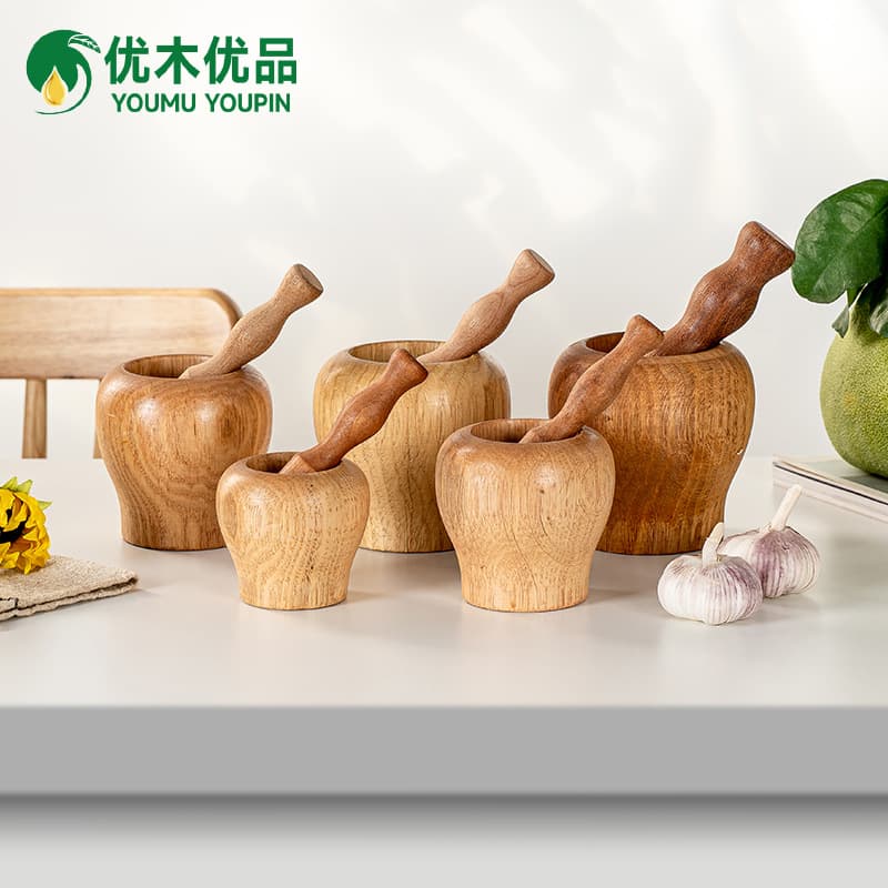 Vintage Solid Wood Garlic Masher Pestle, Multi-functional Household Garlic Presser, Herb and Traditional Chinese Medicine Grinding Stick, Natural Wood Hammer Rod