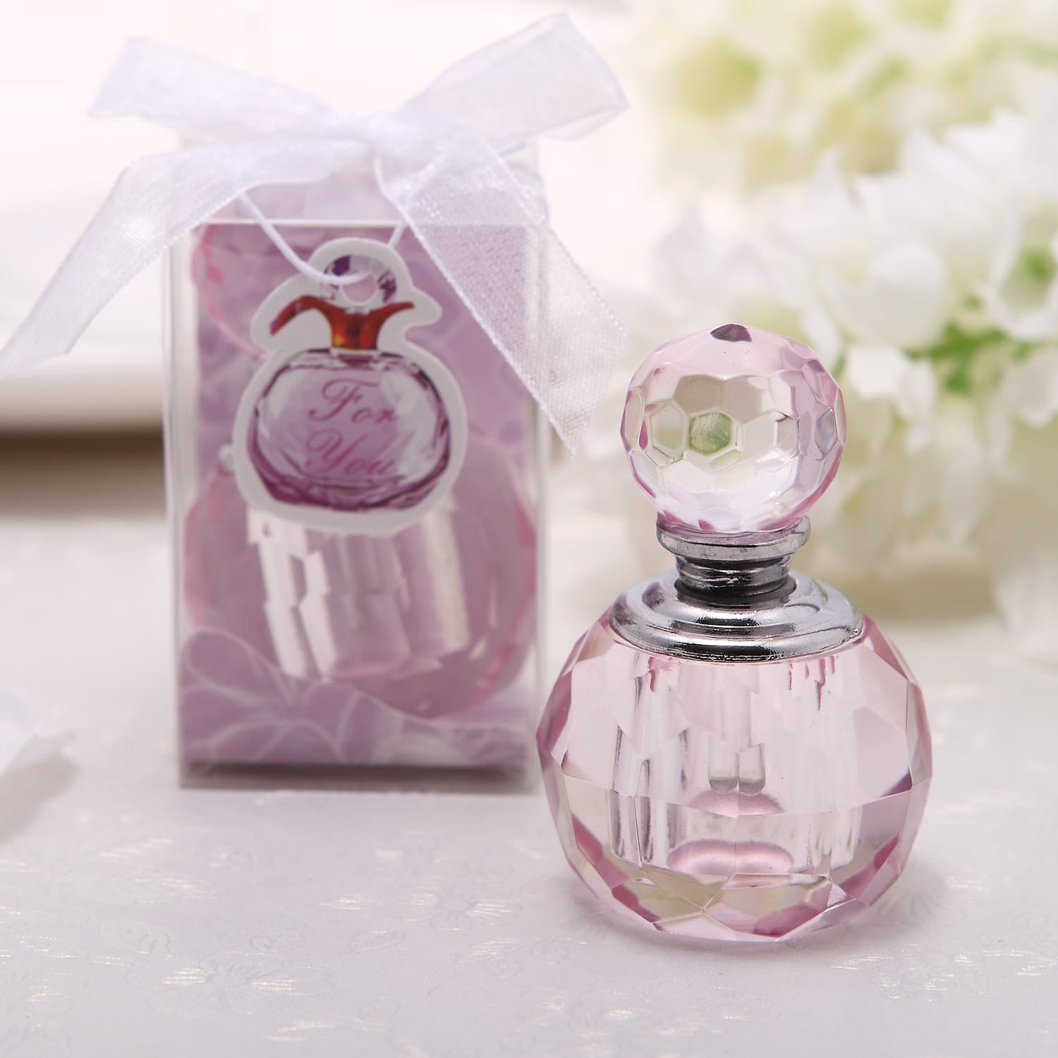 Crystal Crafts Mini Crystal Perfume Bottle Creative Crystal Ornaments Wholesale Purple Clear Color 2ml