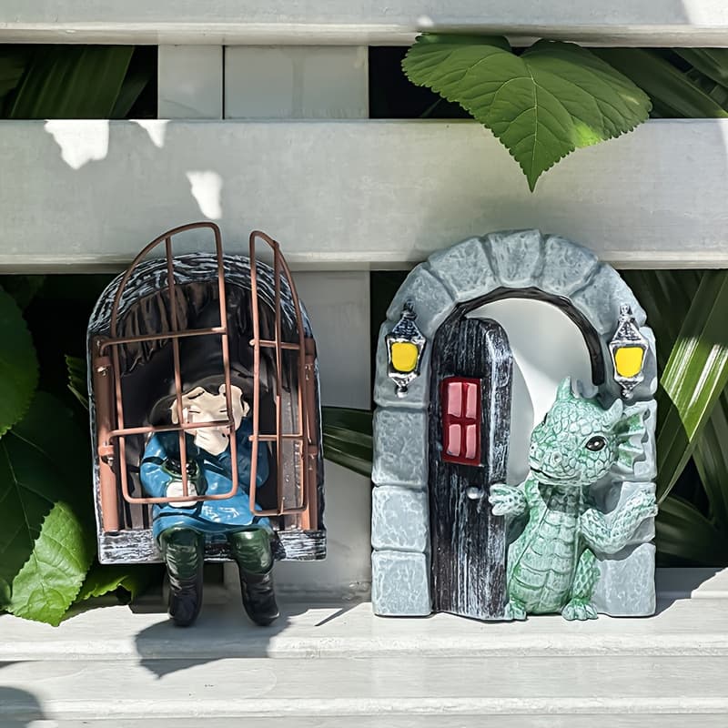Creative Cross-border Garden Gnome Hanging Ornament Single Window Double Window Figurine Outdoor Garden Decoration Statue Craft