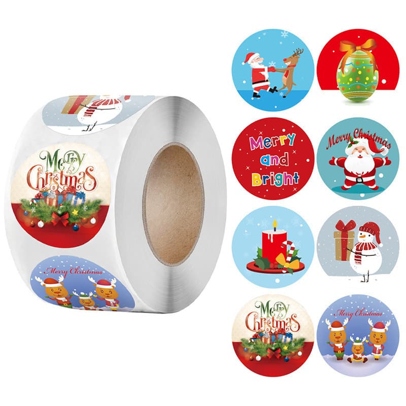 2021 New MERRY CHRISTMAS Stickers Reindeer Santa Claus Labels Gift Stickers
