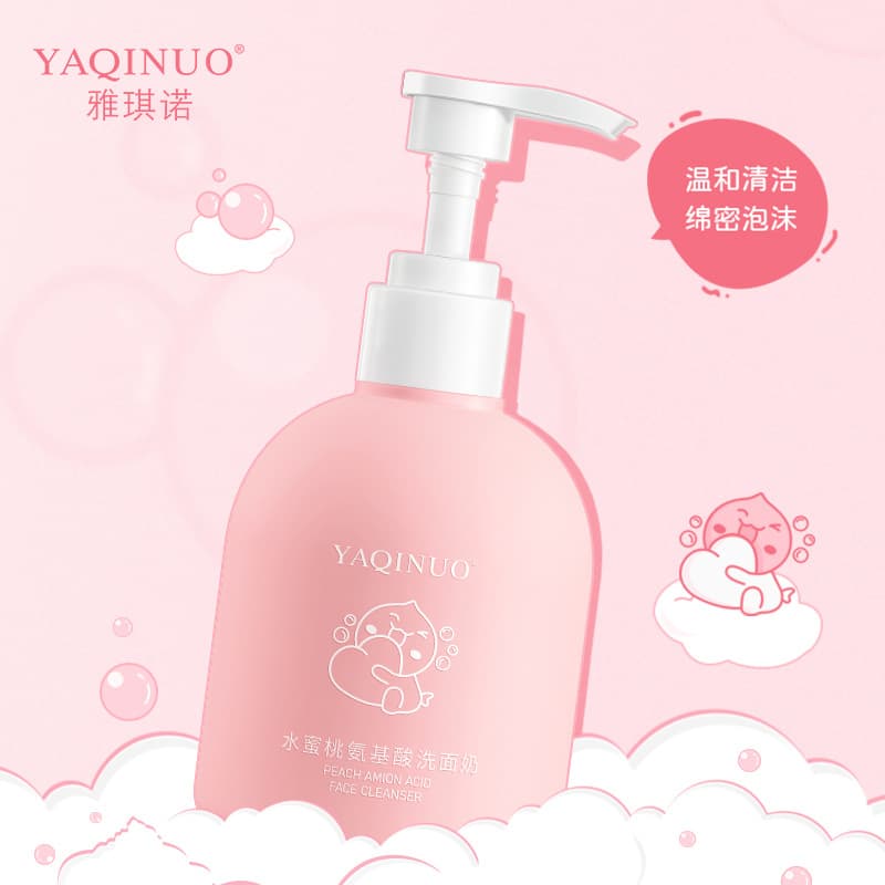 Amino Acid Peach Water Facial Cleanser Gentle Hydrating Deep Cleansing Face Wash Skin Care Product Wholesale Cleansing