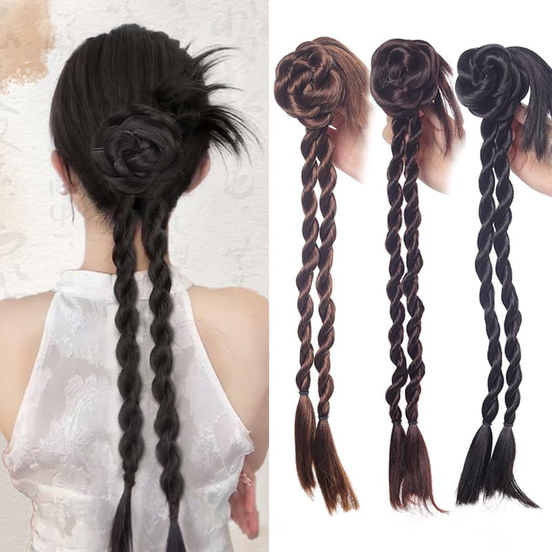 Wig Braids for Women Claw Clip Summer Ins Long Braid Headwear Coiled Hair Twist Braid Simulation Hair Wig Braid Ponytail