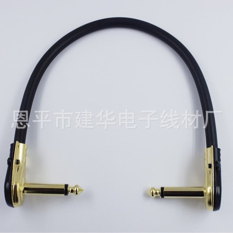 Electric Guitar Effect Pedal Flat Head Patch Cable, Single Block Short Copper Connection Cable