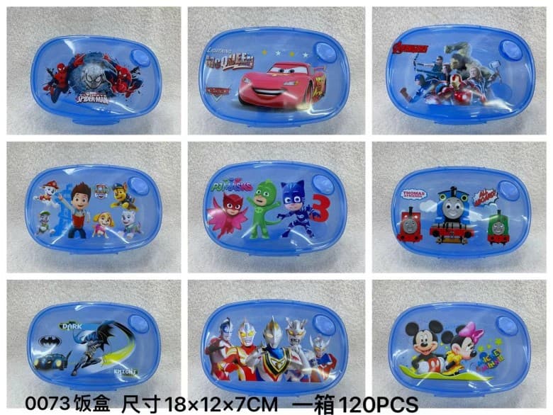 Avengers Ultraman Spider Car Mickey Dog Jingle Lunch Box with Spoon Round Lunch Box 0073
