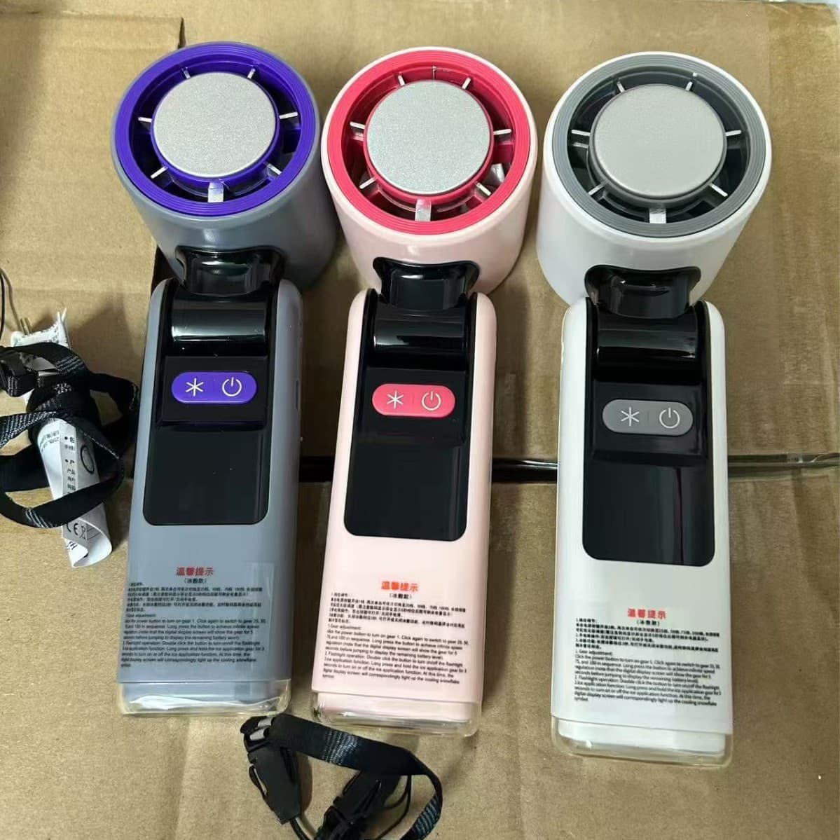Foldable Handheld Fan with Ice Cooling, 199-Speed Turbo Fan, Portable Cooling Fan for Desk and Dormitory