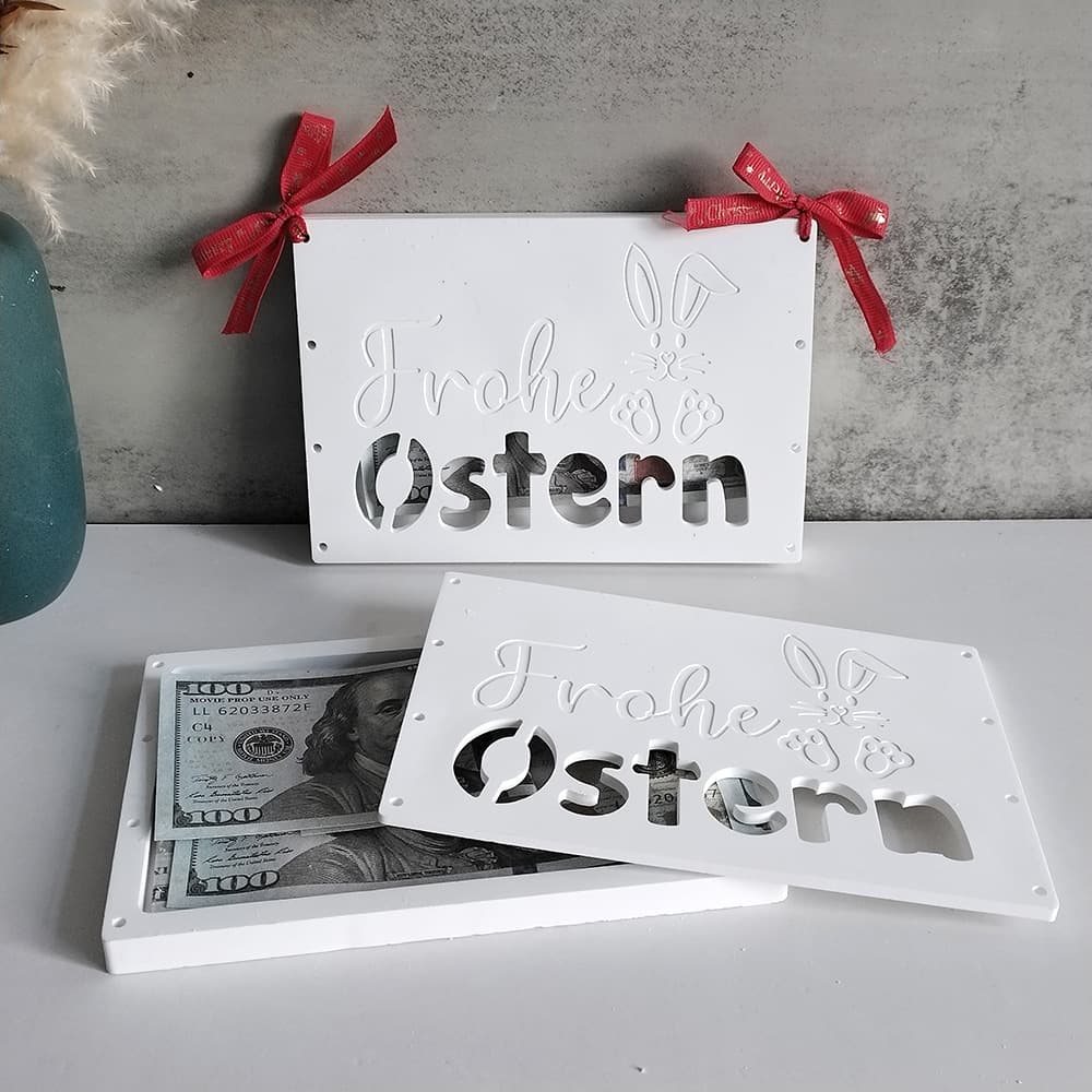 Rabbit Decoration Cash Gift Box Silicone Mold Easter Gift Plaster Resin Mold