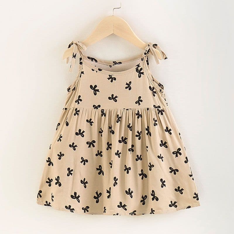 Girls' Cotton Silk Dress Summer Thin Style Children's Rayon Casual Wear Sleeveless Loose Vest Dress Trendy