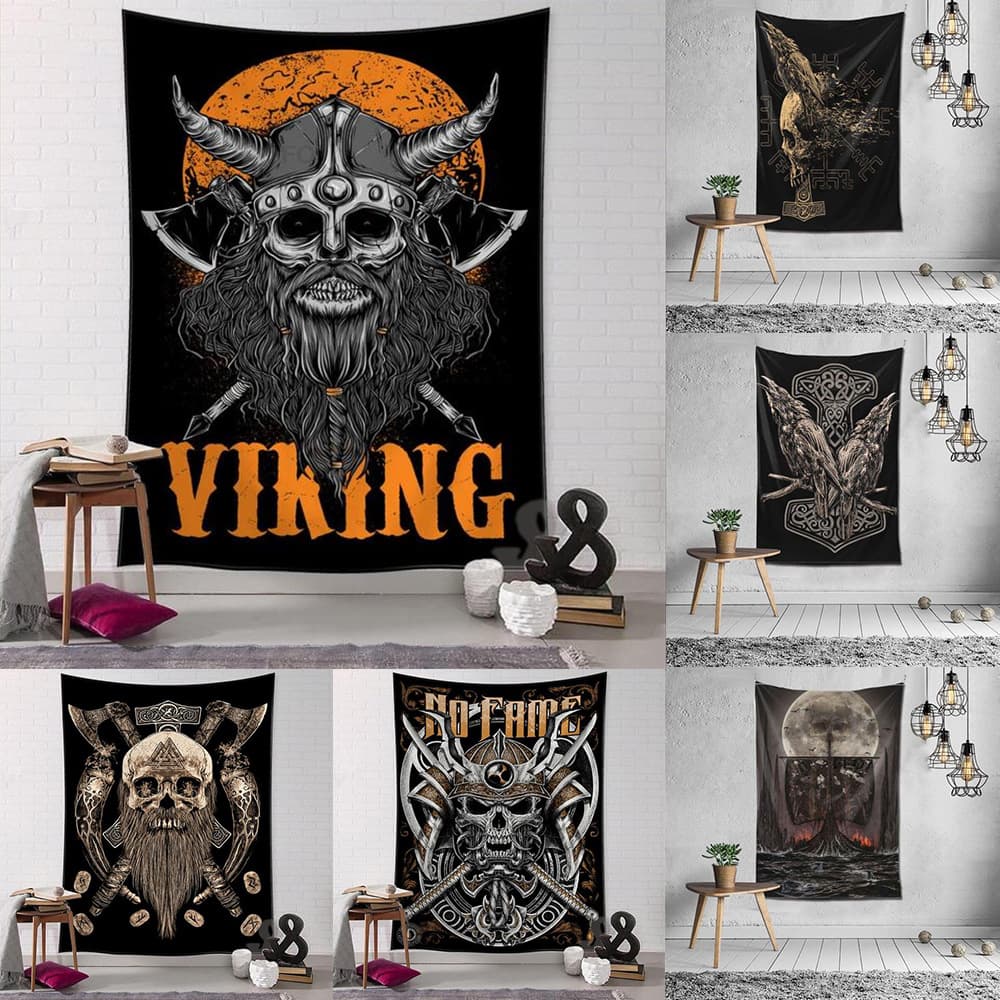 Hippie Dark Horror Skull Series Internet Celebrity Live Broadcast Background Cloth Wall Decoration Cloth Hanging Cloth Tapestry
