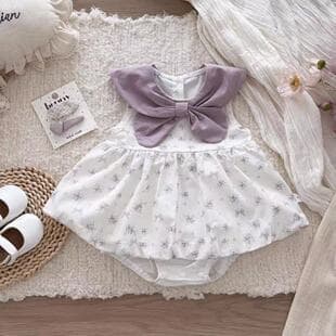 Summer Baby Clothes for Small Infants, Thin Onesie Princess Dress, 100-Day Princess Bodysuit Romper